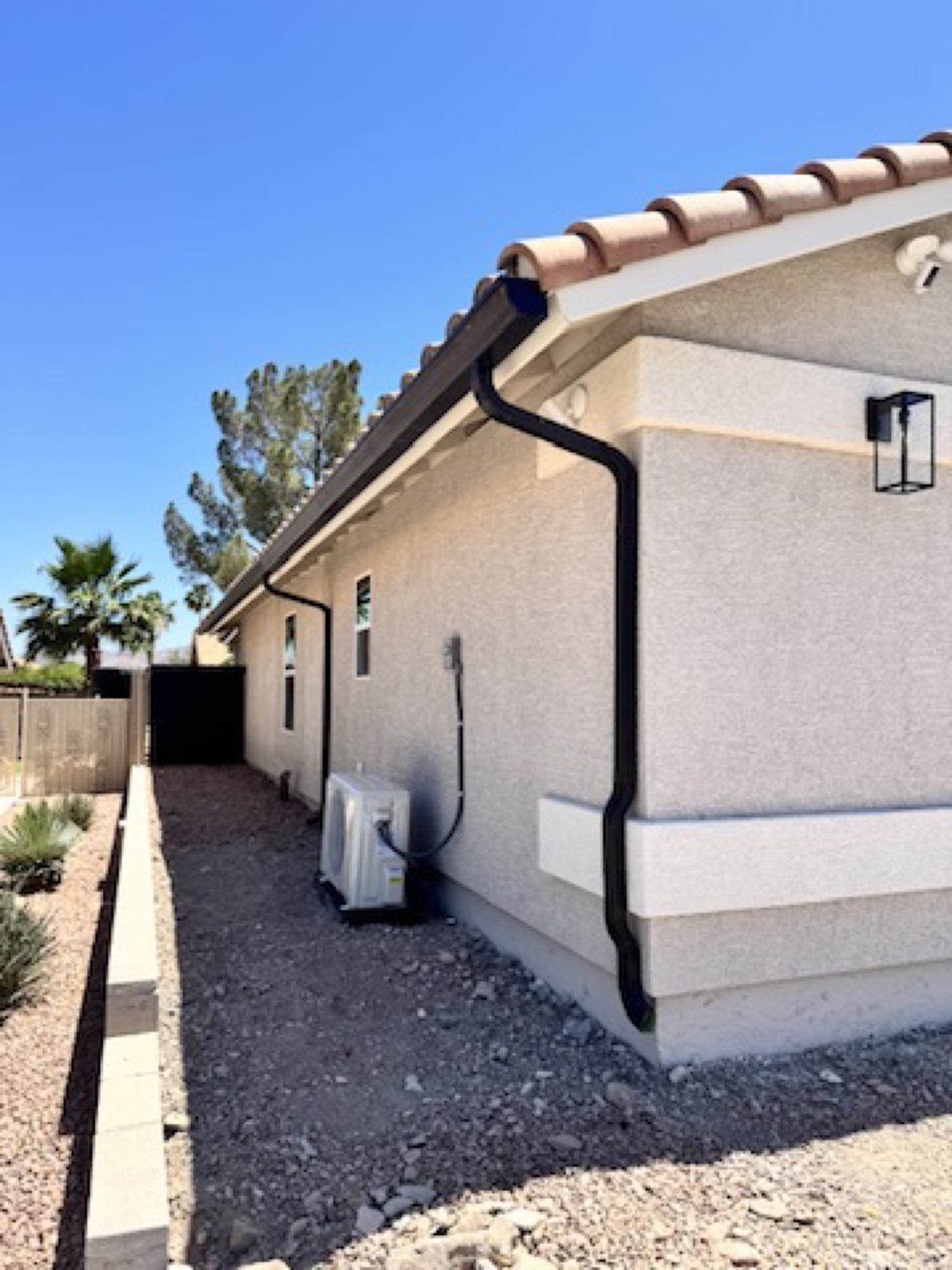 City Seamless K-style seamless rain gutter installation in Southern Nevada.