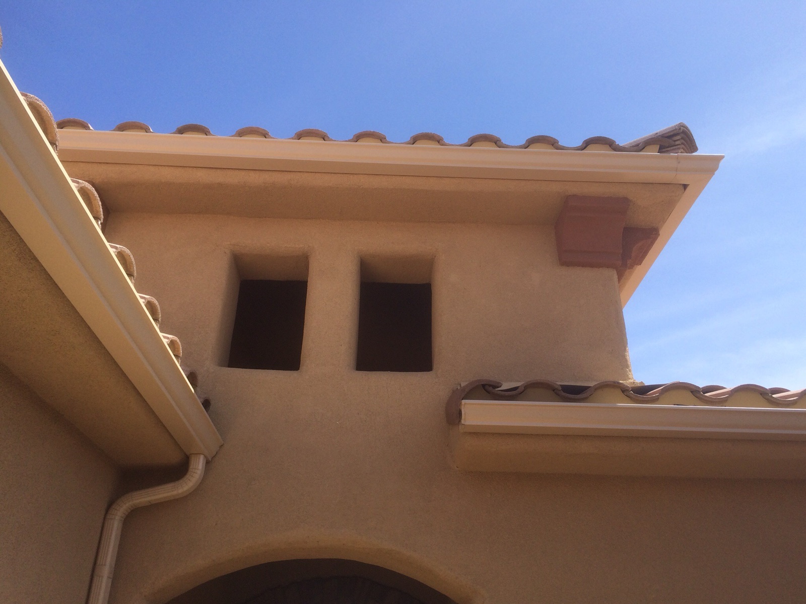 City Seamless K-style seamless rain gutter installation in Southern Nevada.