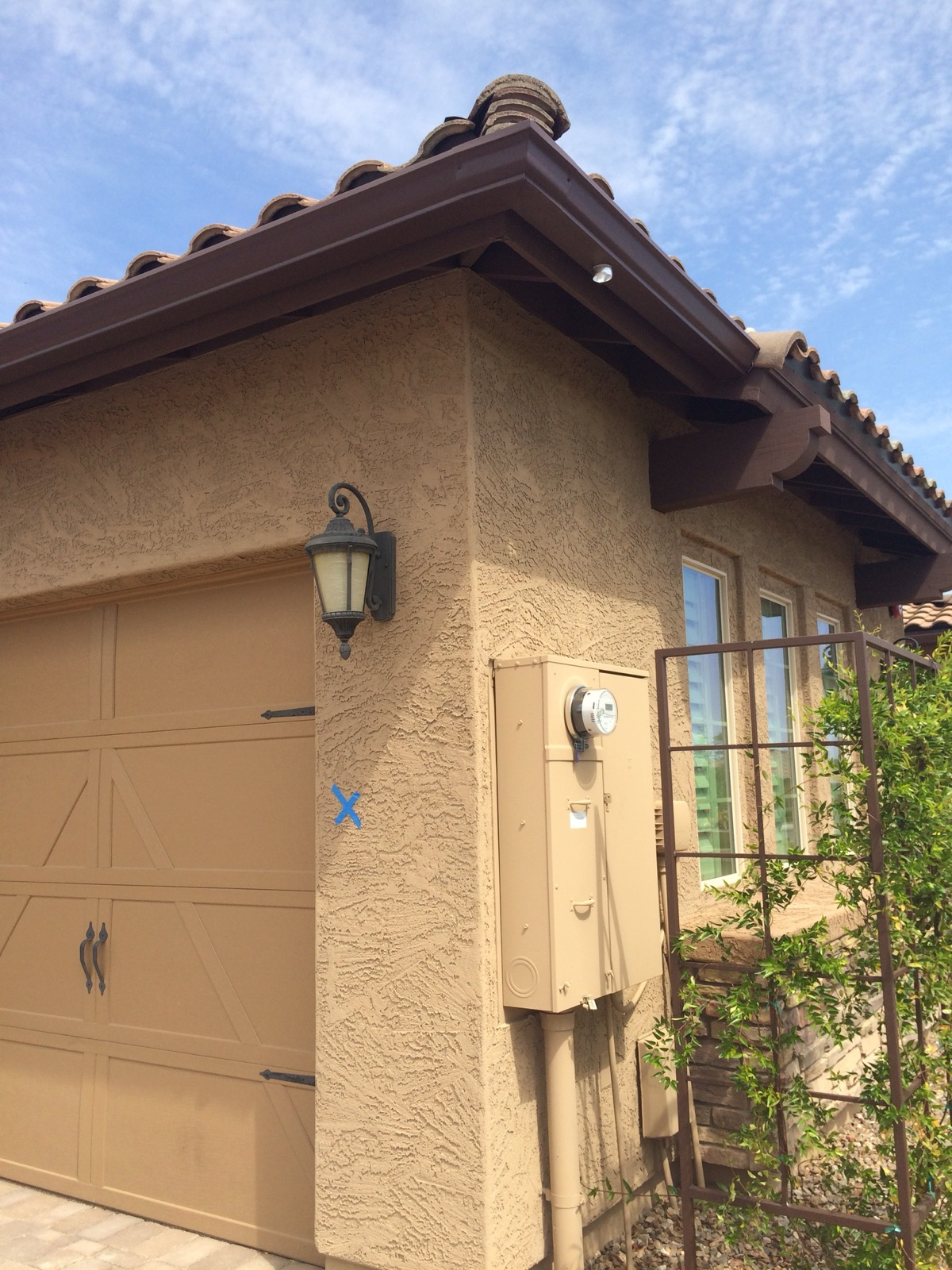 City Seamless K-style seamless rain gutter installation in Southern Nevada.