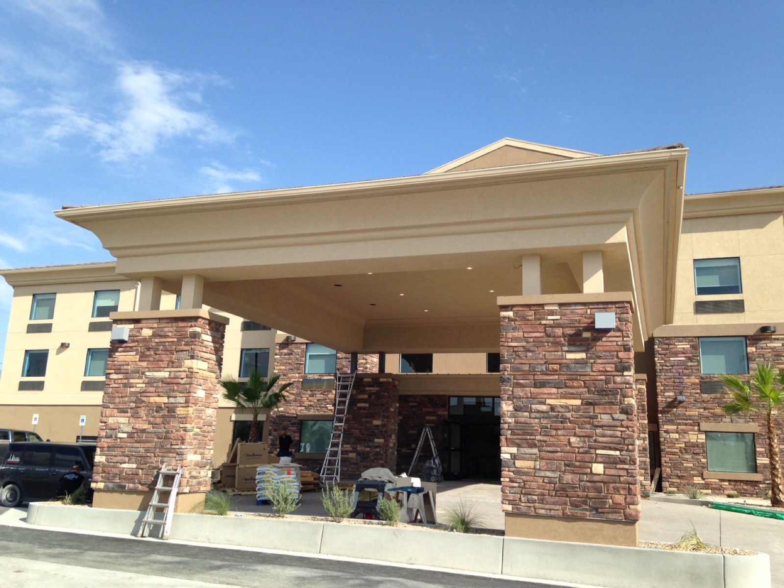 City Seamless K-style seamless rain gutter installation in Southern Nevada.