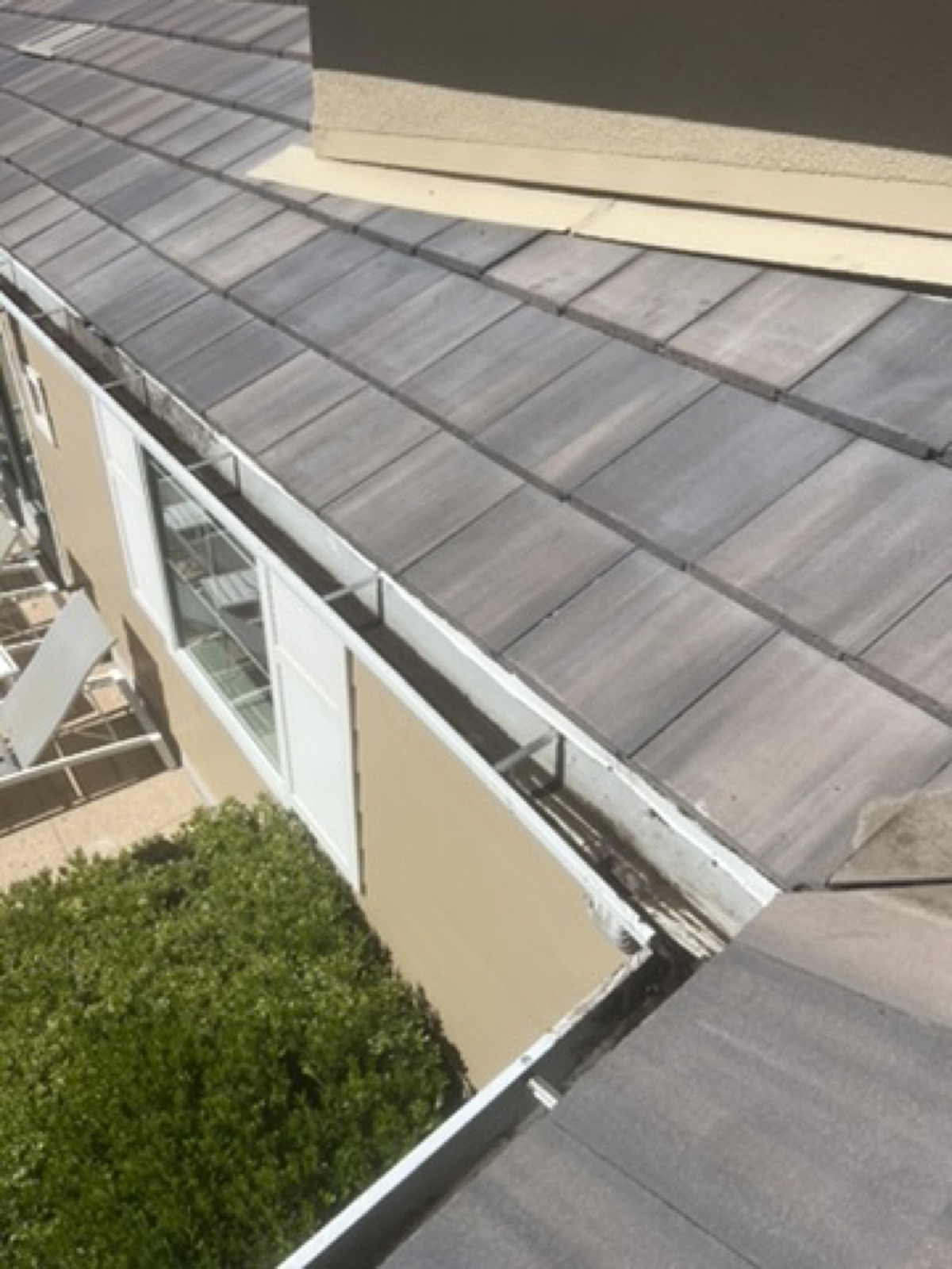 City Seamless gutter inspection detail for a Southern Nevada home.