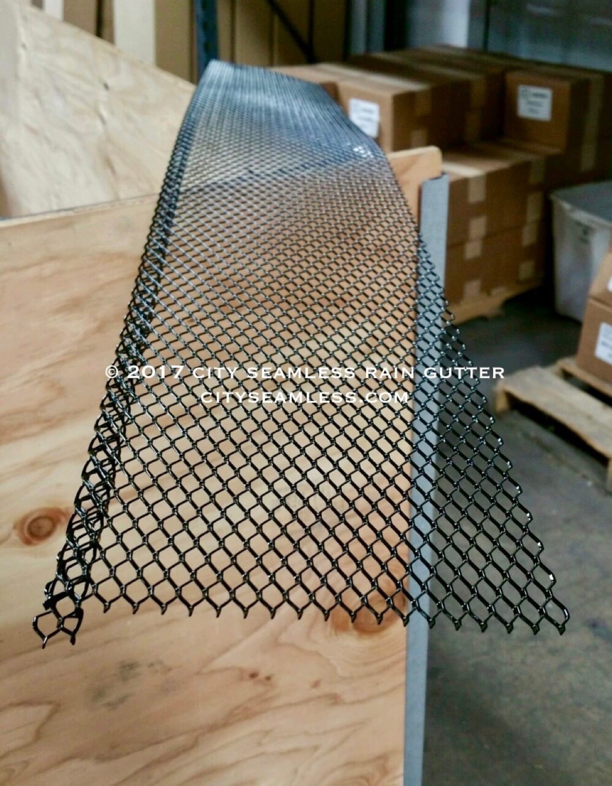 City Seamless leaf screen gutter guard detail.