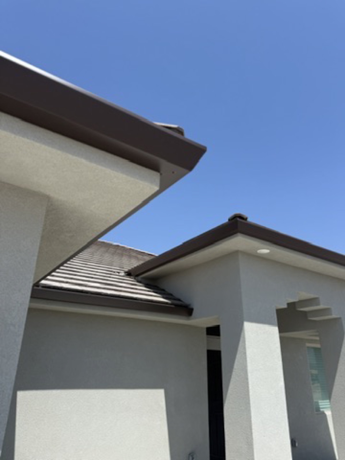 City Seamless straight-face gutter detail on a modern Southern Nevada roofline.
