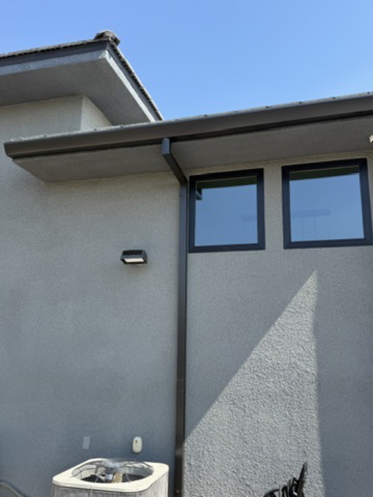 City Seamless commercial rain gutter installation detail.
