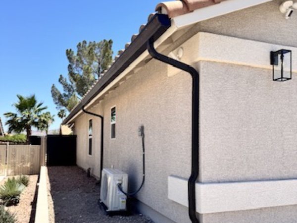 City Seamless K-style seamless rain gutter installation in Southern Nevada.