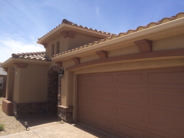 City Seamless K-style seamless rain gutter installation in Southern Nevada.