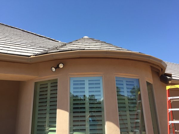 City Seamless K-style seamless rain gutter installation in Southern Nevada.