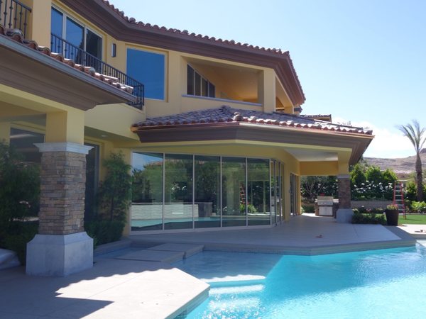 City Seamless K-style seamless rain gutter installation in Southern Nevada.