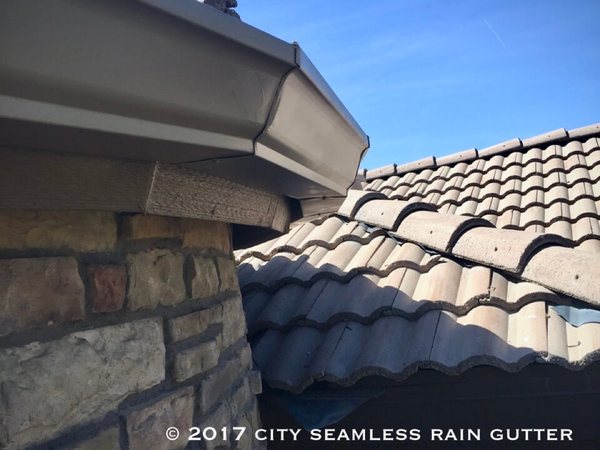 City Seamless K-style seamless rain gutter installation in Southern Nevada.