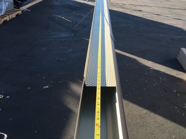 City Seamless leaf screen gutter guard detail.