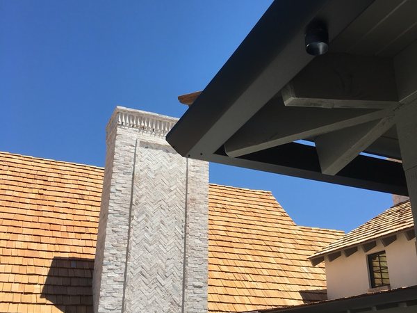 City Seamless straight-face gutter detail on a modern Southern Nevada roofline.