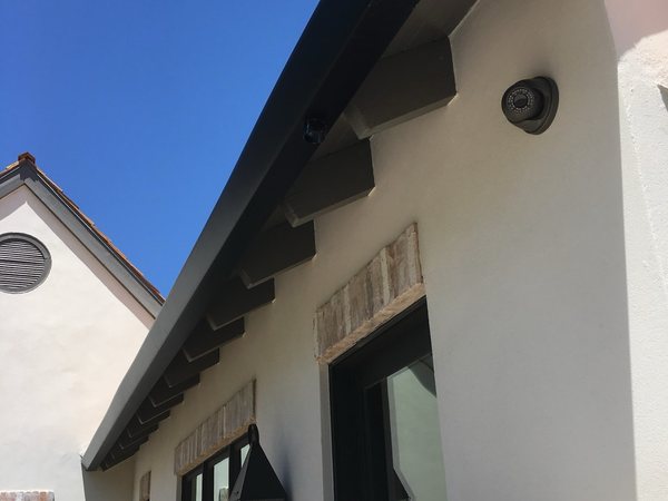 City Seamless straight-face gutter detail on a modern Southern Nevada roofline.