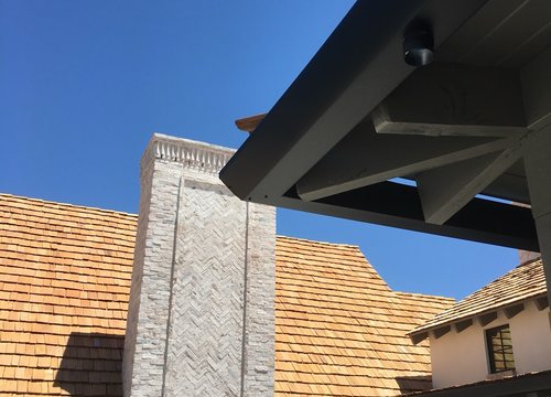 City Seamless straight-face gutter detail on a modern Southern Nevada roofline.